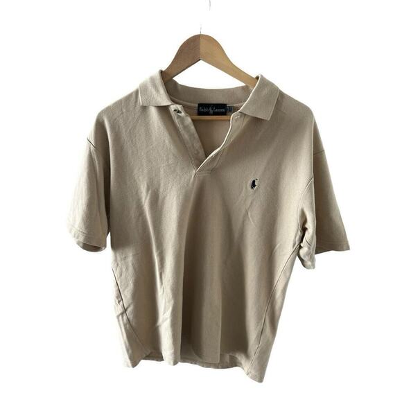 Ralph Lauren Black Label Polo Size M Camel Beige Collared - Picture 1 of 6